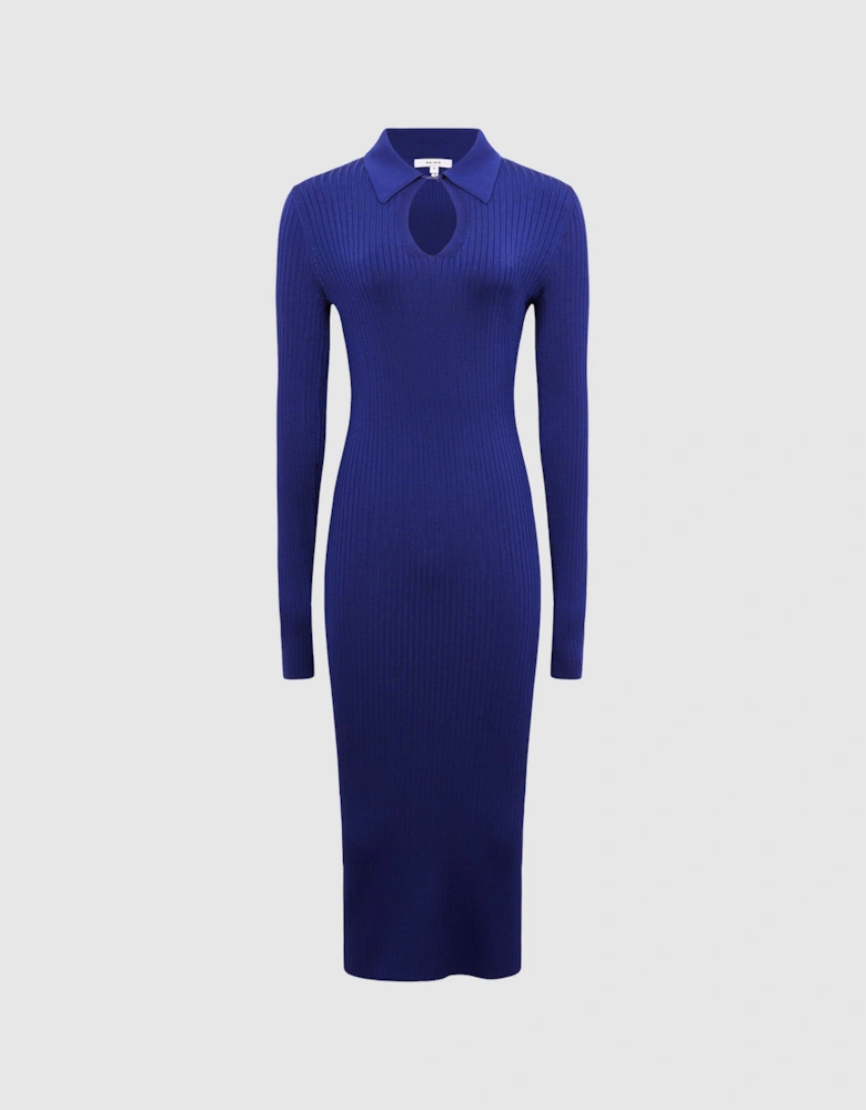 Collared Knitted Bodycon Dress