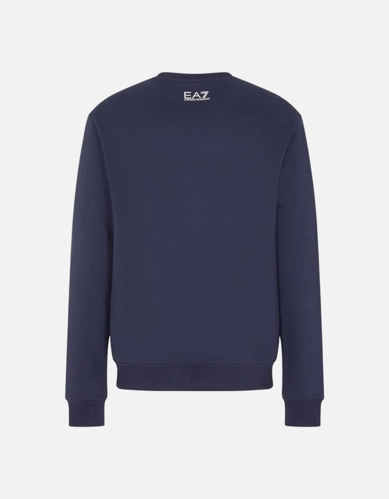 Large Brand Logo Navy Blue Sweatershirt