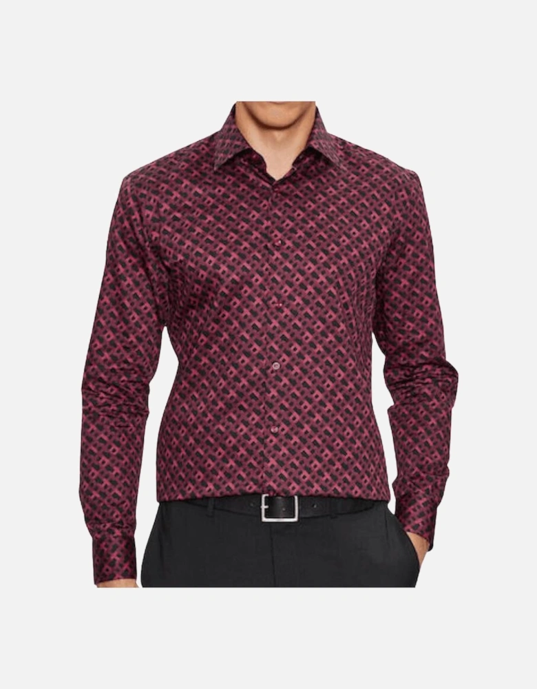 Hank-Kent Cotton Slim Fit Burgundy Shirt