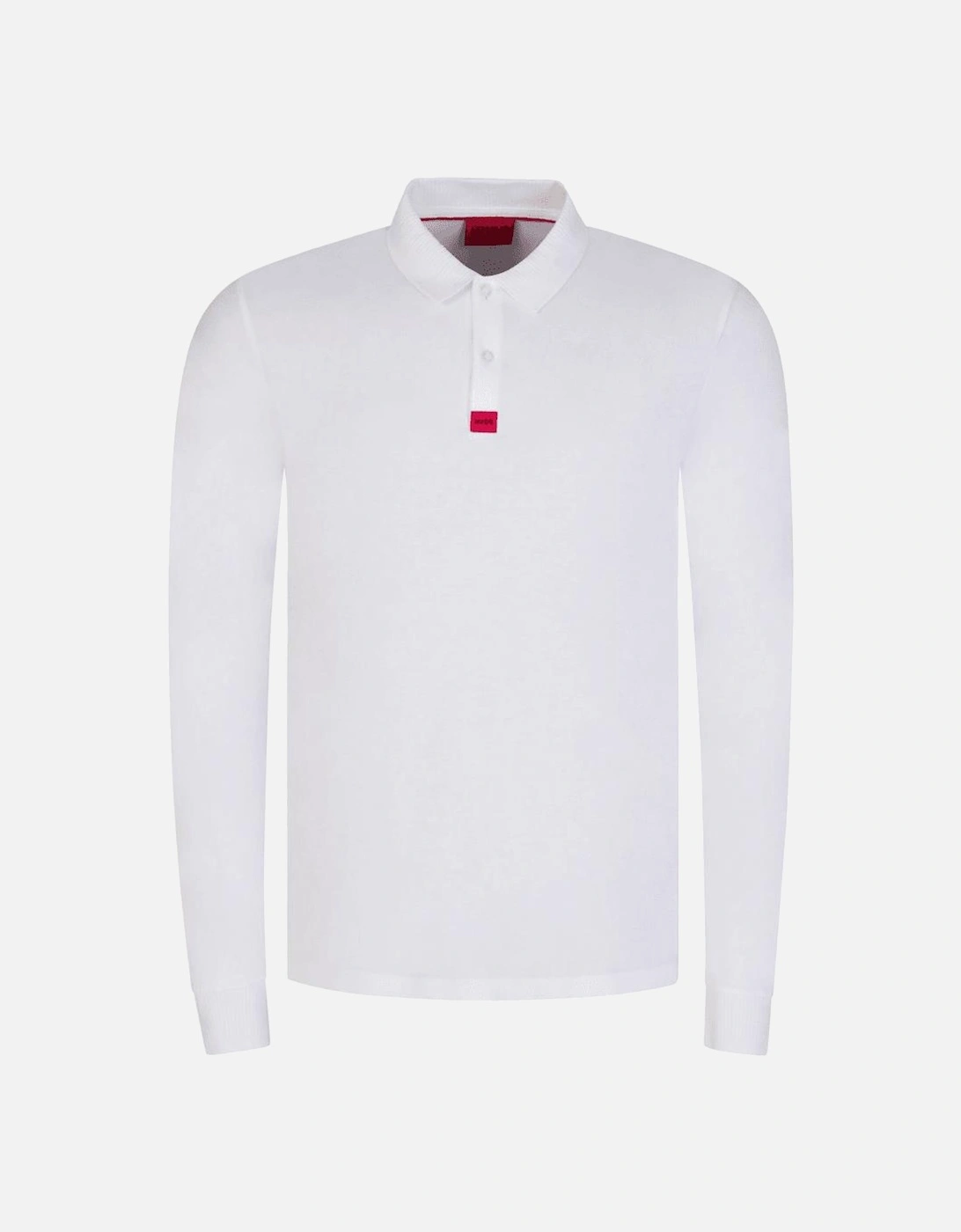 Deresolo Cotton Slim Fit Long Sleeve White Polo Shirt, 4 of 3