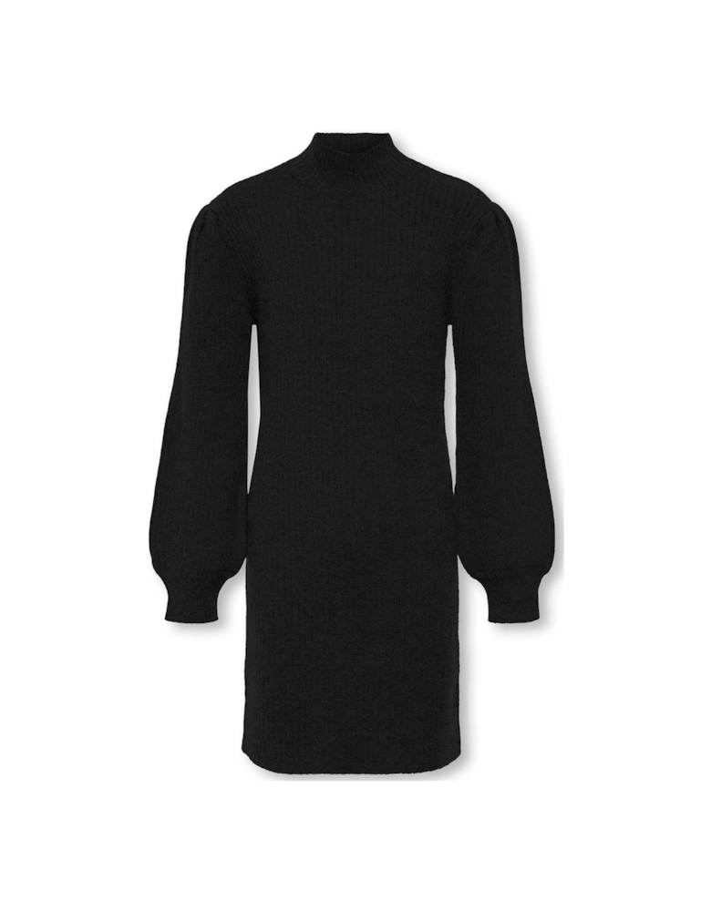 Girls Knitted Dress - Black