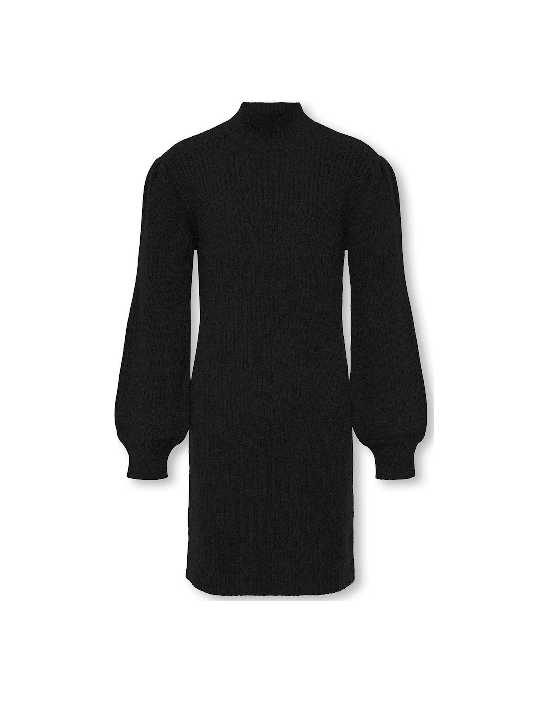 Girls Knitted Dress - Black, 3 of 2