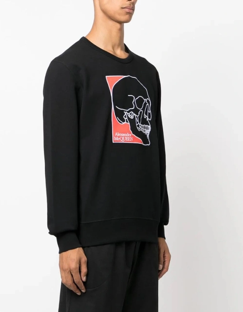 Skull Print Sweatshirt Black