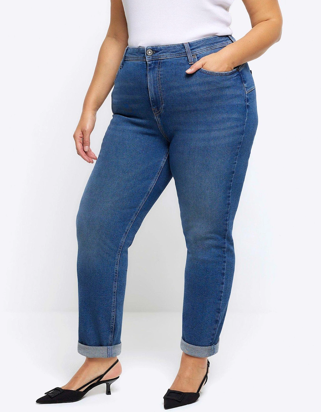 RI Plus Plus Mom Jean - Medium Denim, 3 of 2