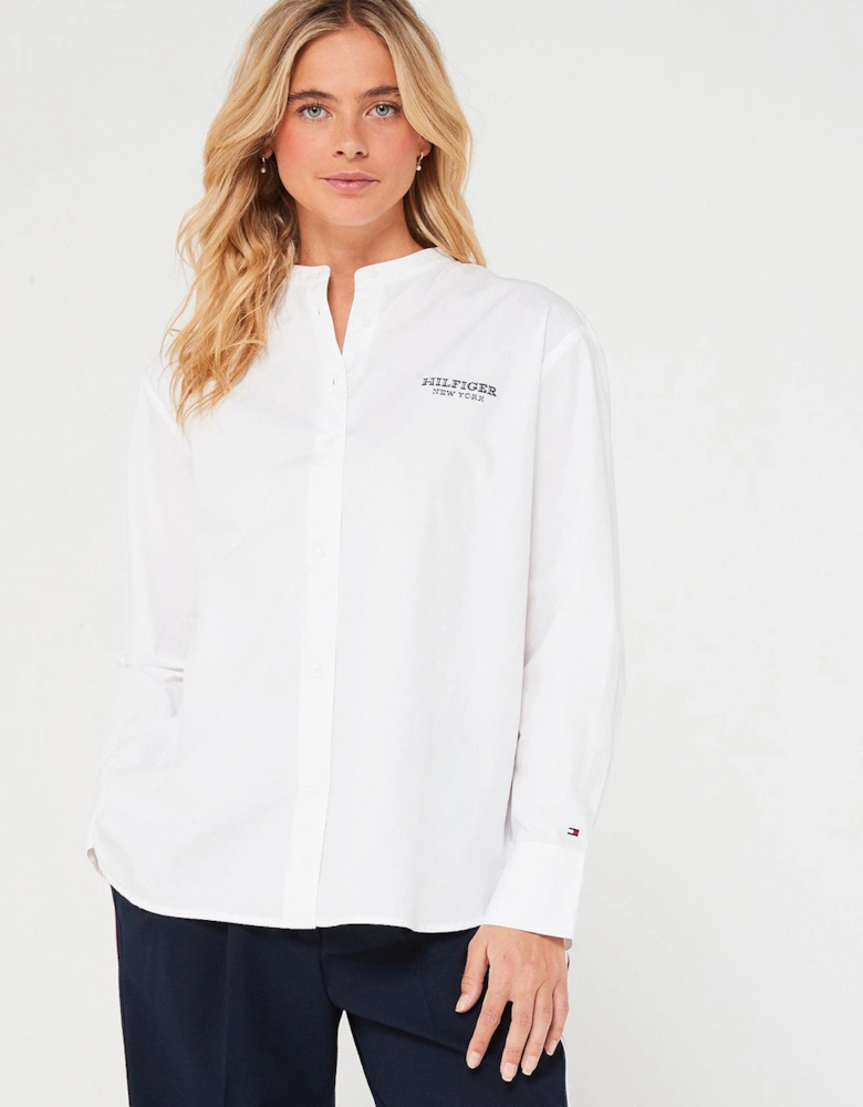 Embroidered Easy Fit Shirt - White