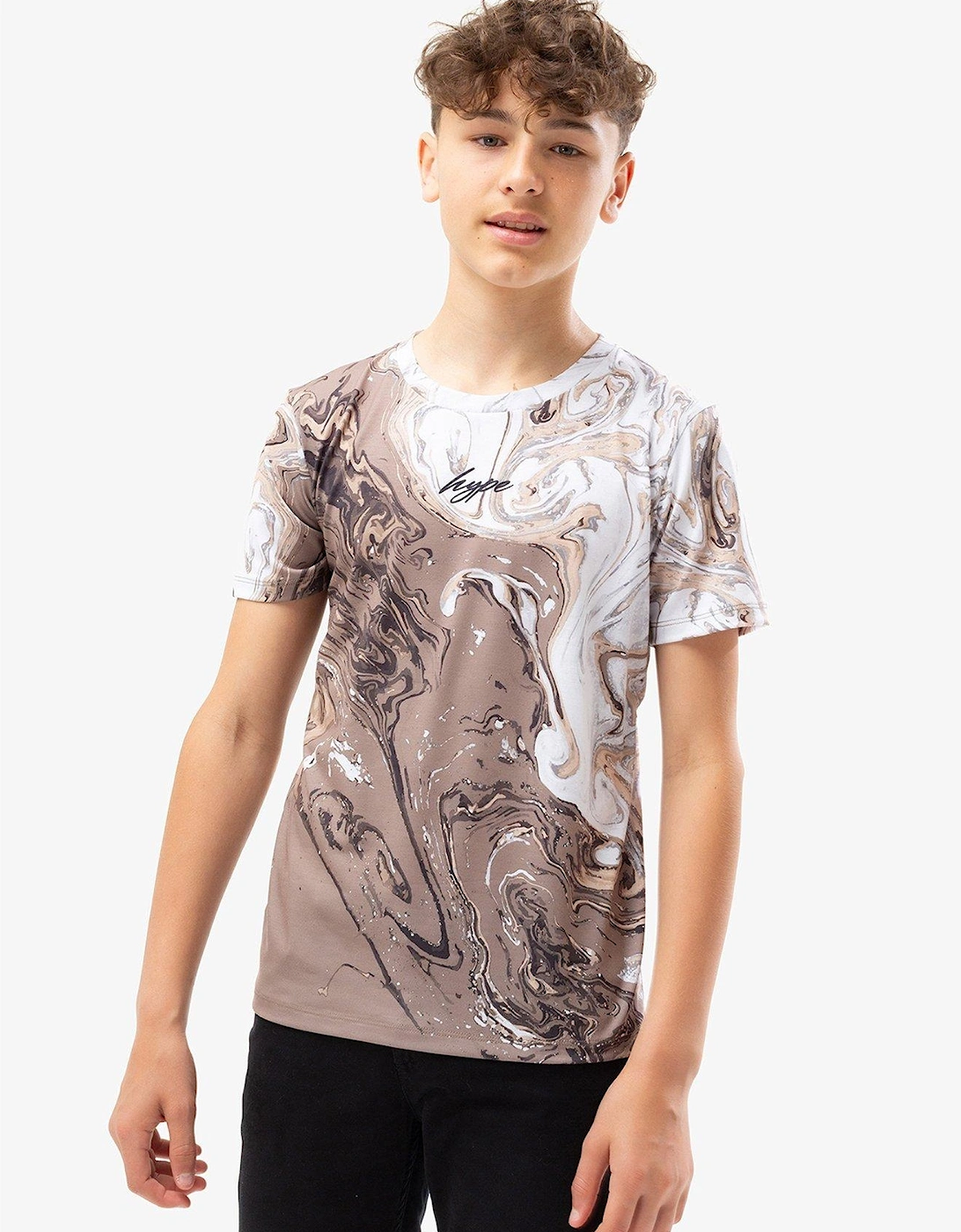 Boys Beige Marble T-shirt, 3 of 2