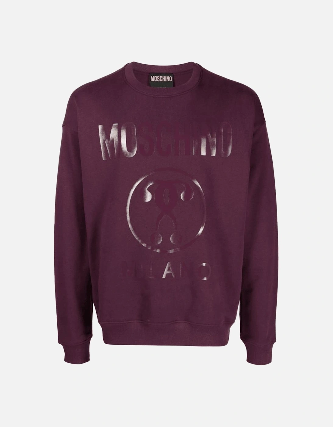 Cotton Milano Logo Print Pullover Burgundy Sweatshirt, 3 of 2
