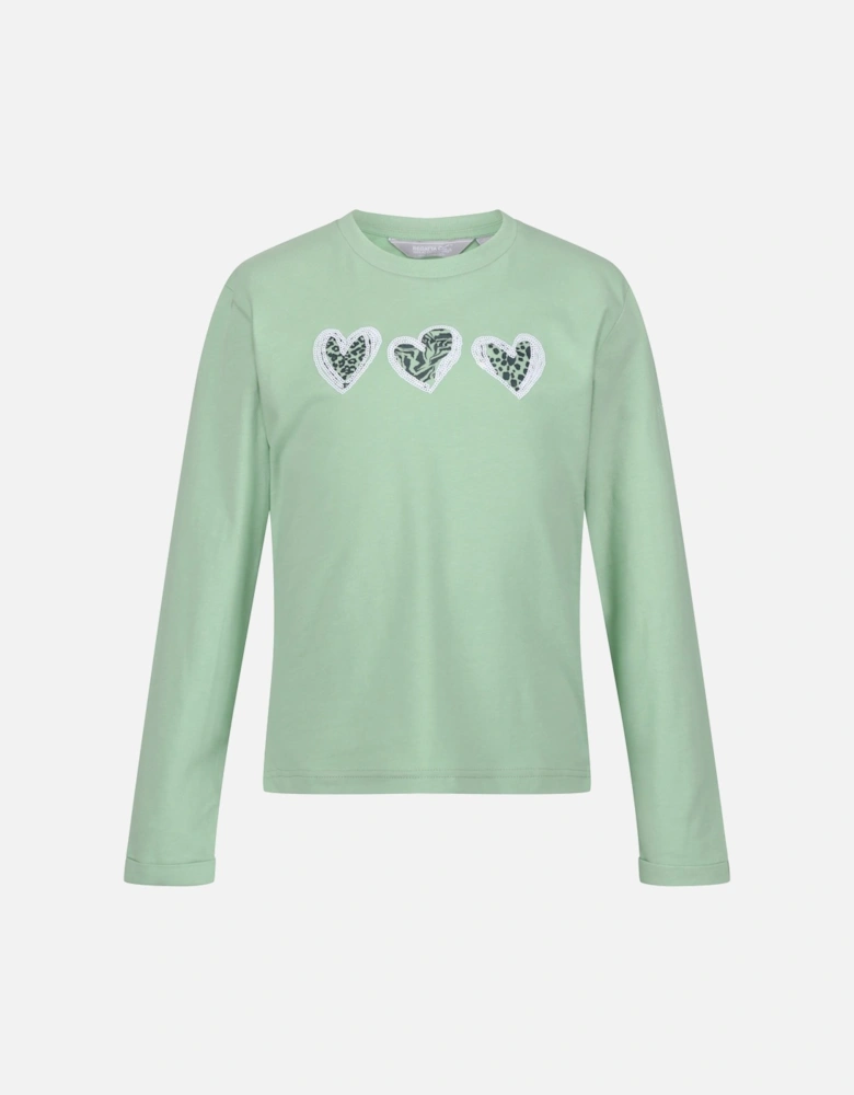 Childrens/Kids Wenbie III Heart Long-Sleeved T-Shirt