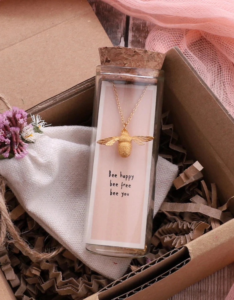 Bumble Bee Necklace Gold