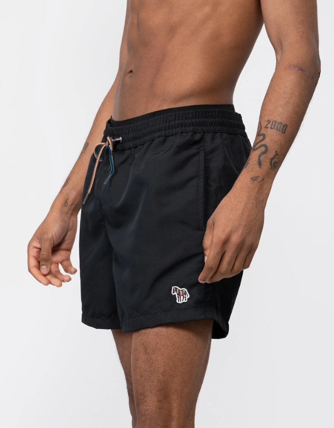 Mens Zebra Logo Swim Shorts