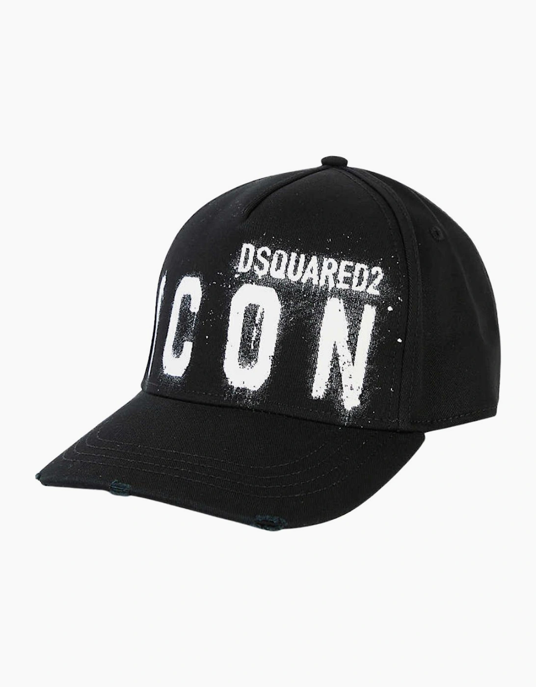 Men's Dsquared2 Icon Spray Paint Black Cap - Size: One size