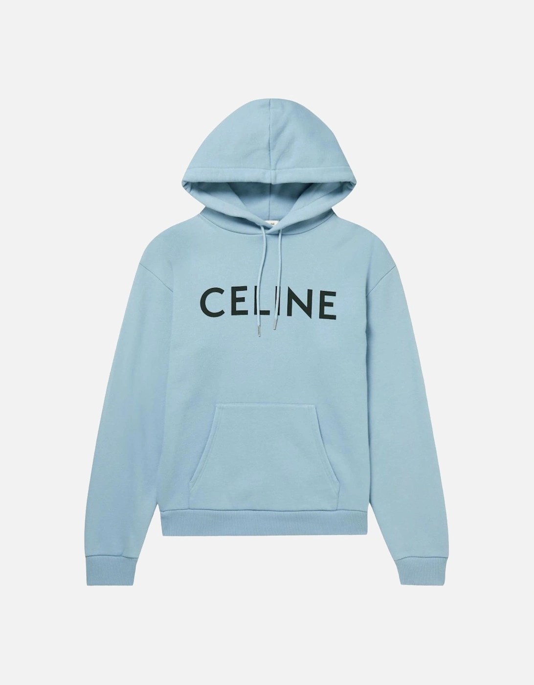 Celine Logo-Print Cotton-Jersey Hoodie in Light Blue, 6 of 5