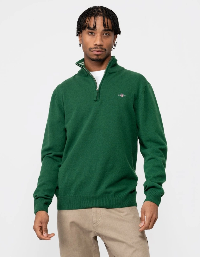 Mens Superfine Lambswool Half Zip Cardigan