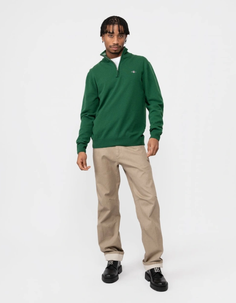 Mens Superfine Lambswool Half Zip Cardigan