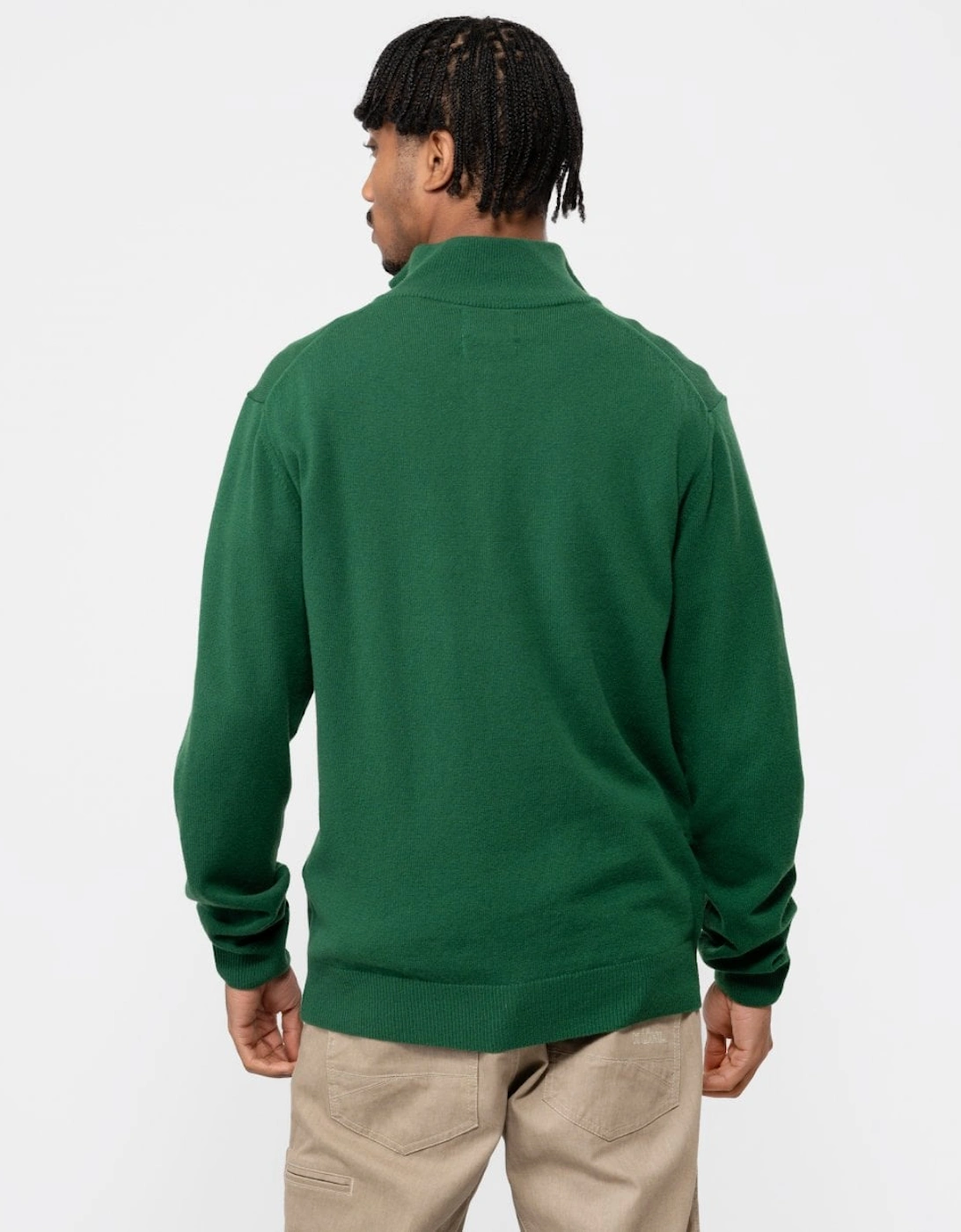 Mens Superfine Lambswool Half Zip Cardigan