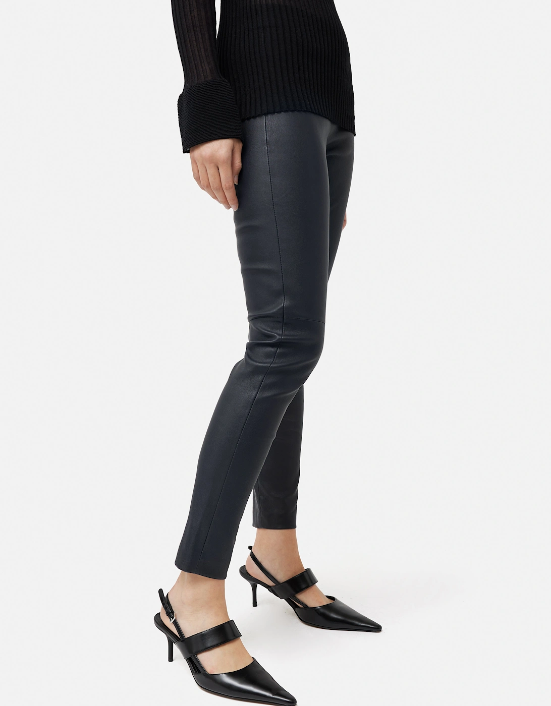 Stretch Leather Legging | Navy, 9 of 8