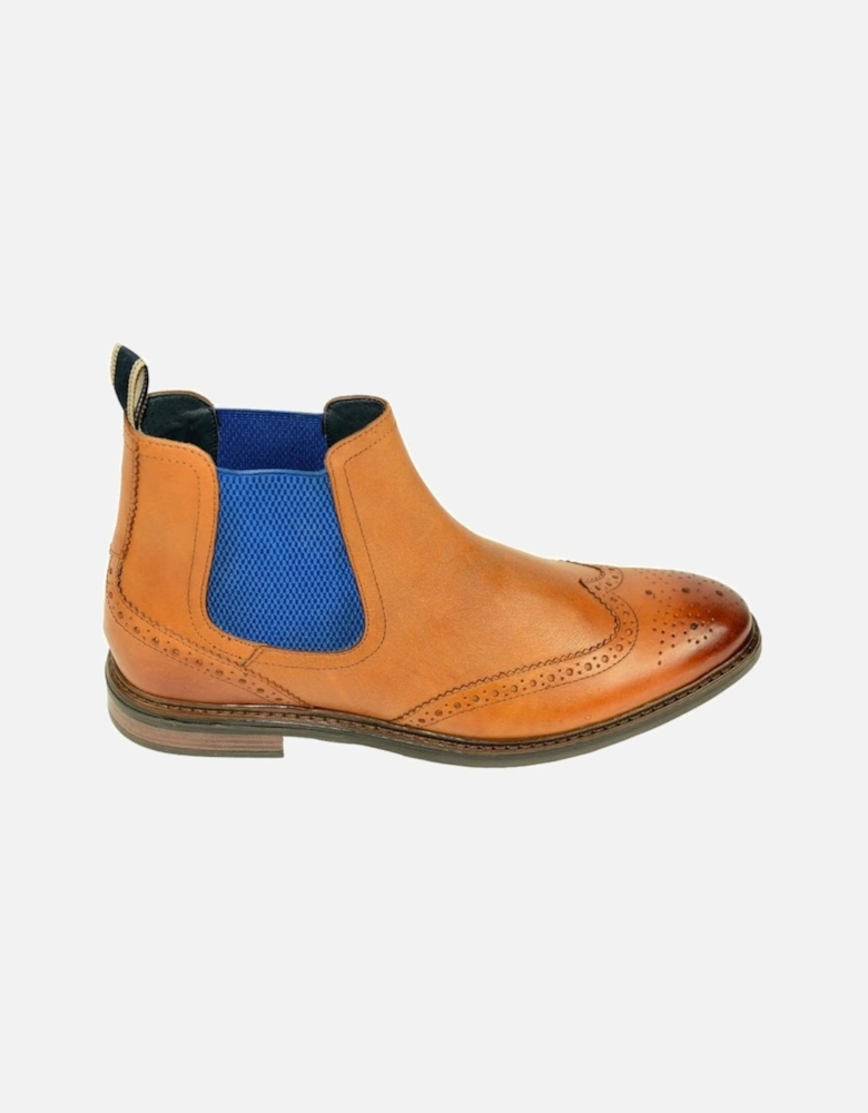 Front Henderson Brogue Chelsea Boot Tan