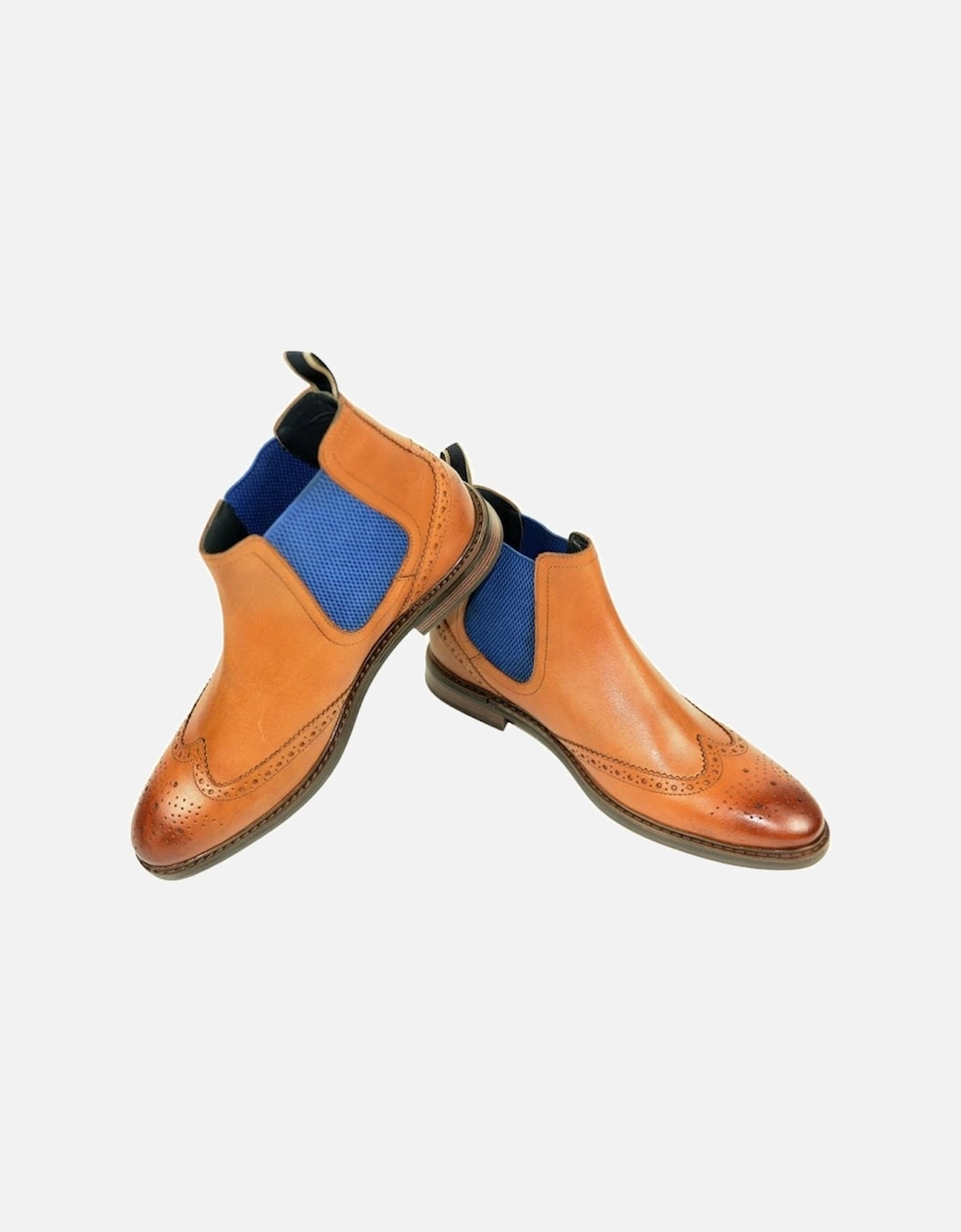 Front Henderson Brogue Chelsea Boot Tan