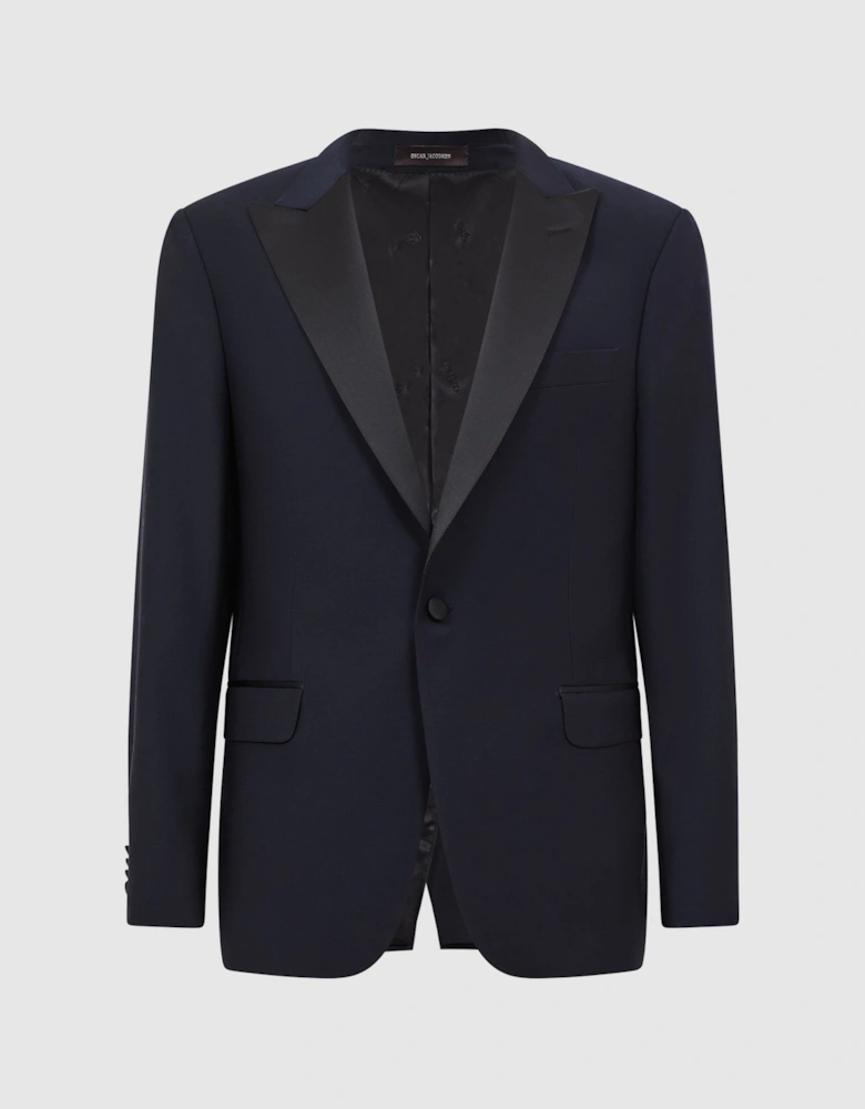 Oscar Jacobson Single Breasted Wool-Silk Blazer