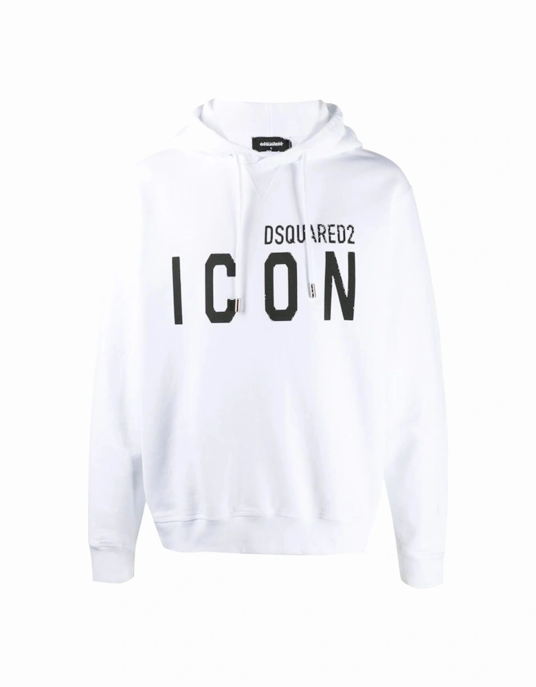 Icon Print Hoodie in White