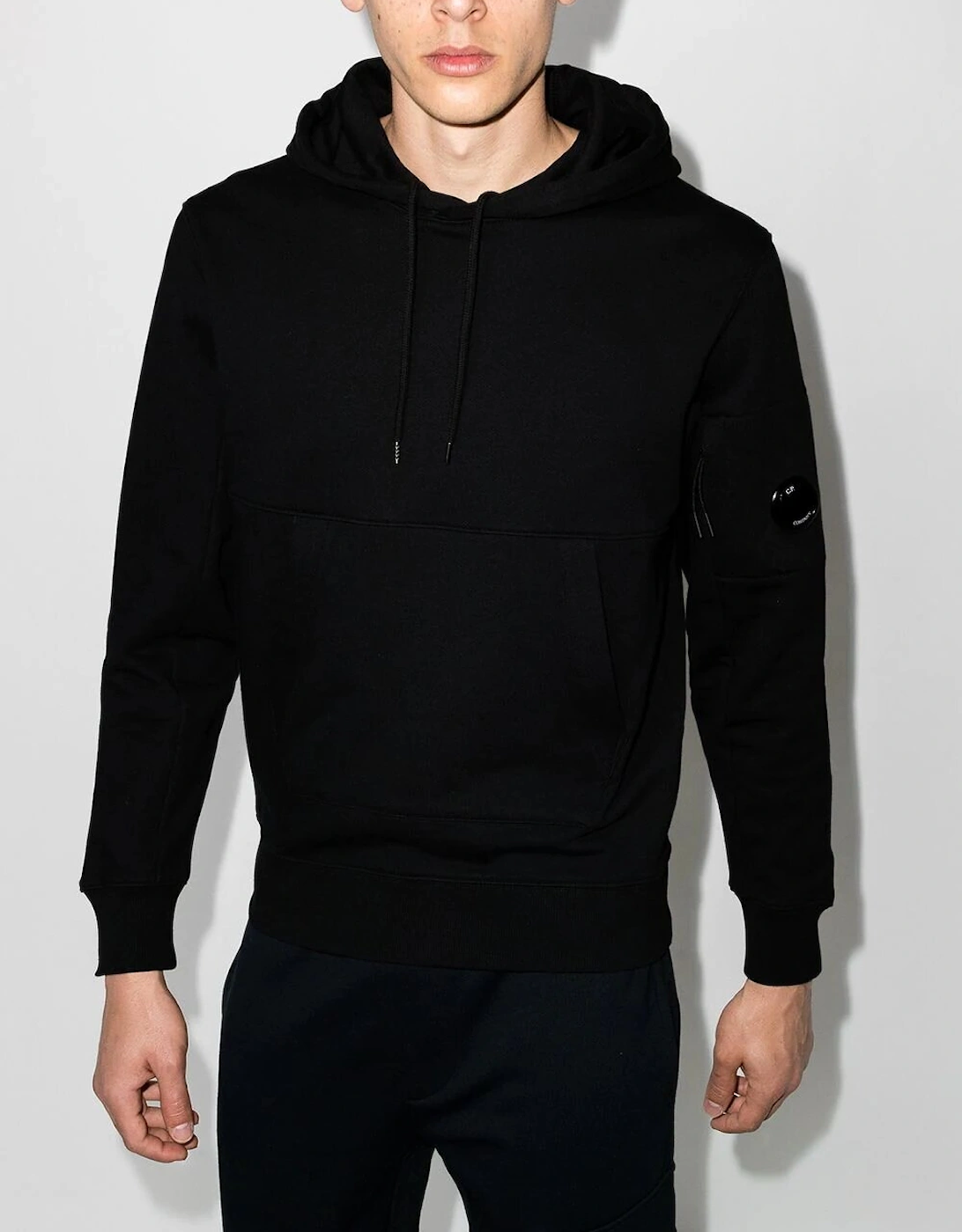 C.P. Company Logo-patch Cotton Hoodie in Black