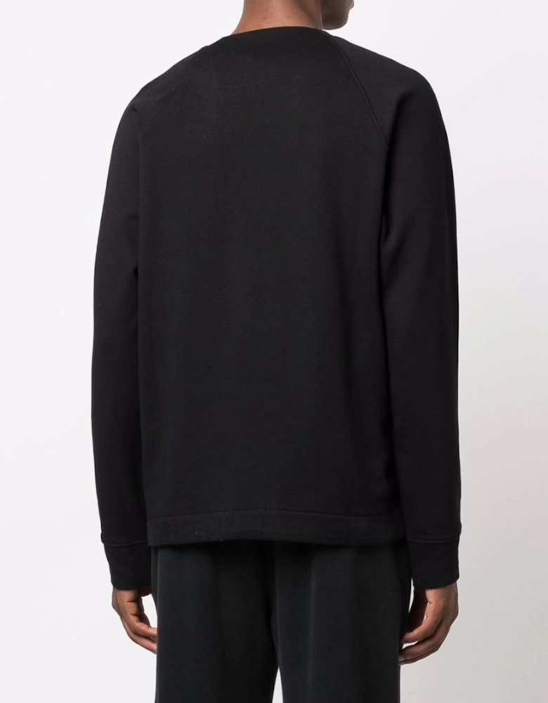 C.P. Company Metropolis Series Diagonal Raised Fleece Sweatshirt in Black