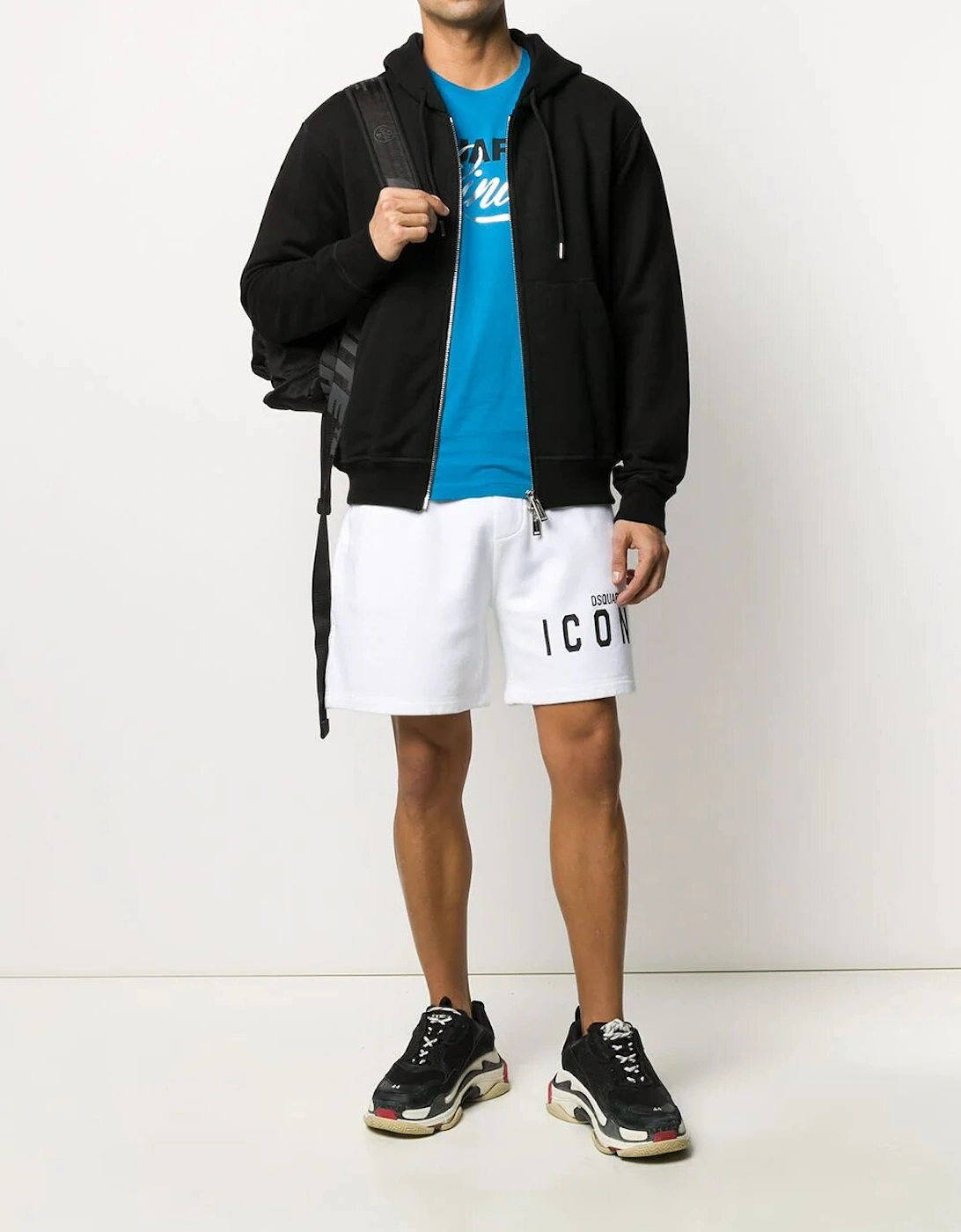 ICON Logo Print Shorts in White