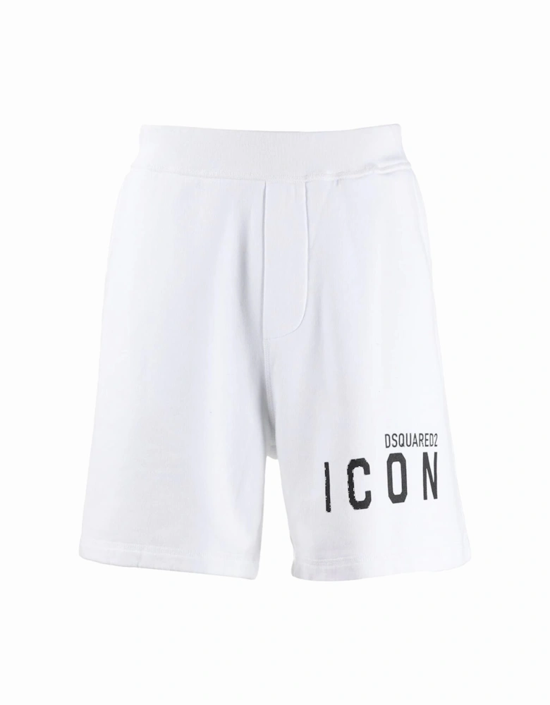 ICON Logo Print Shorts in White