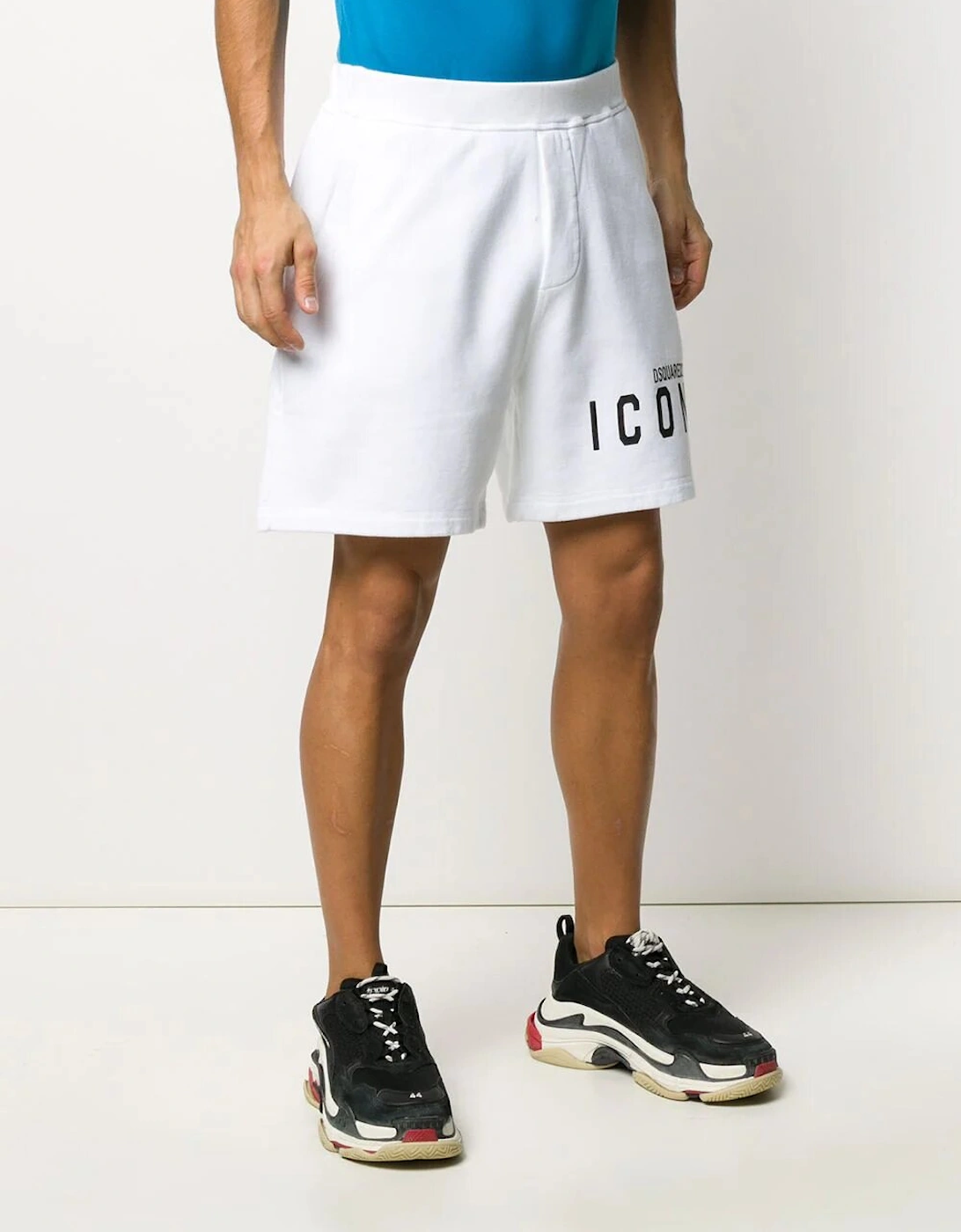 ICON Logo Print Shorts in White