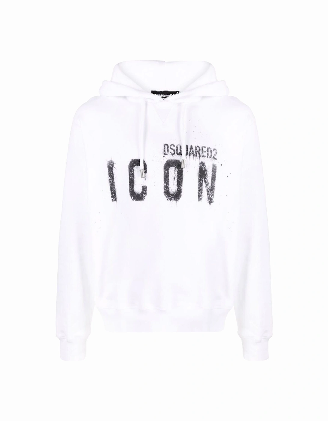Icon Paint-splatter Cotton Hoodie White, 6 of 5