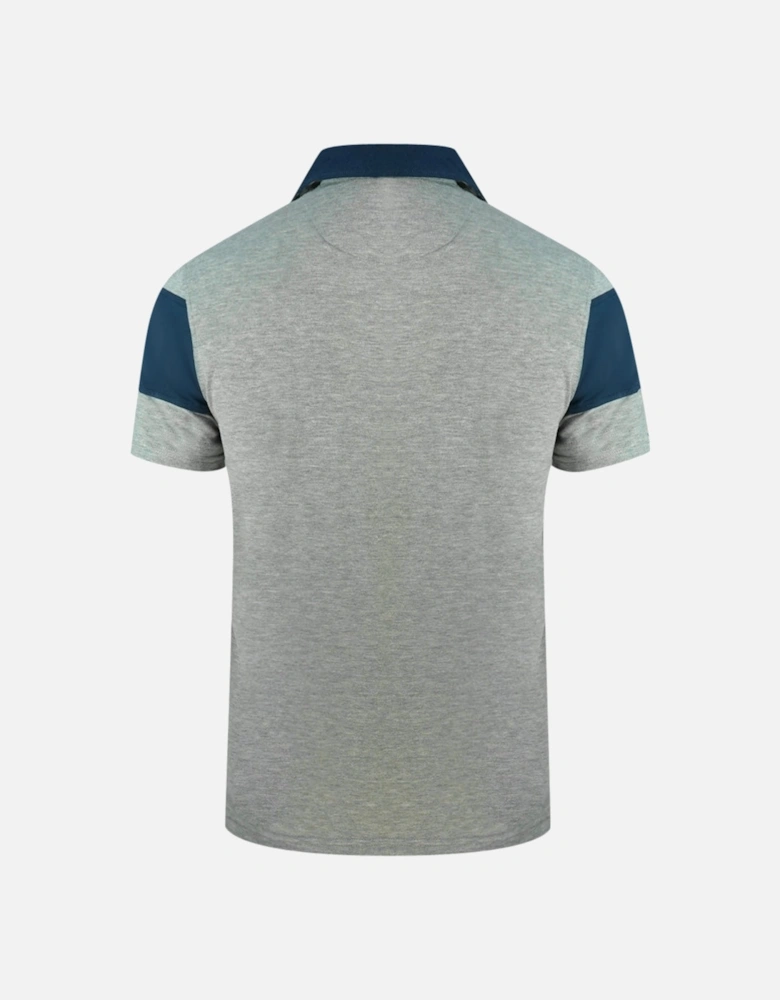Colour Block Aldis Crest Chest Logo Grey Polo Shirt