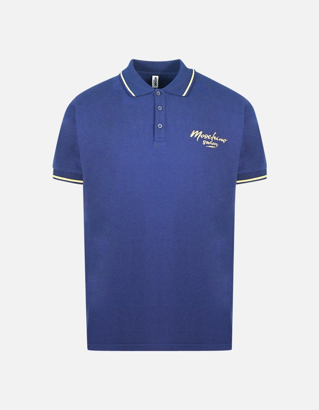 Tipped Collar Blue Polo Shirt, 3 of 2