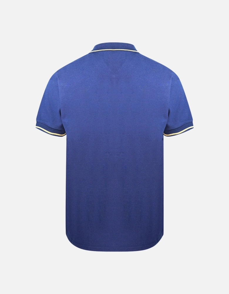 Tipped Collar Blue Polo Shirt