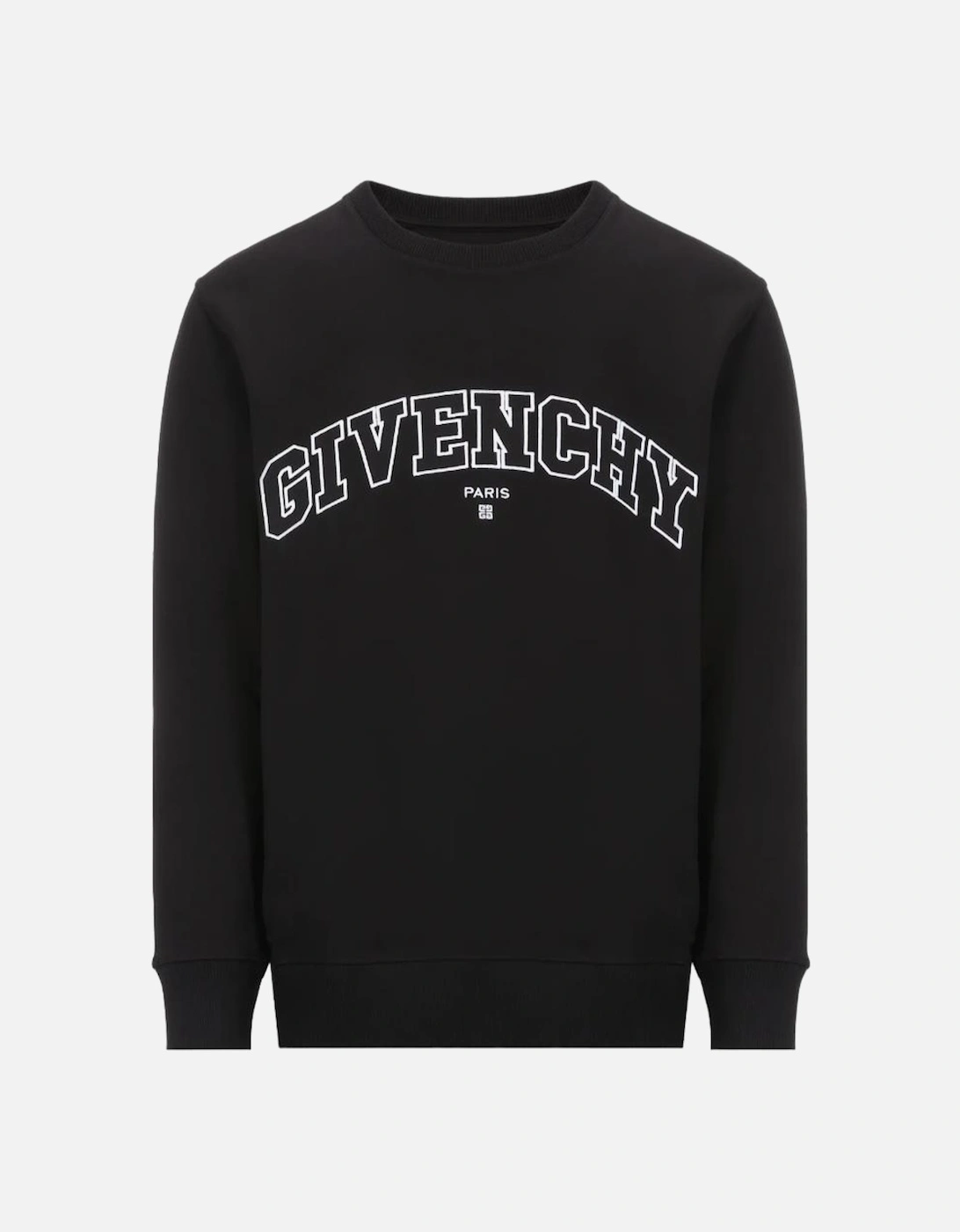 Givenchy Men's Black Embroidered Logo Crewneck Sweatshirt In  S