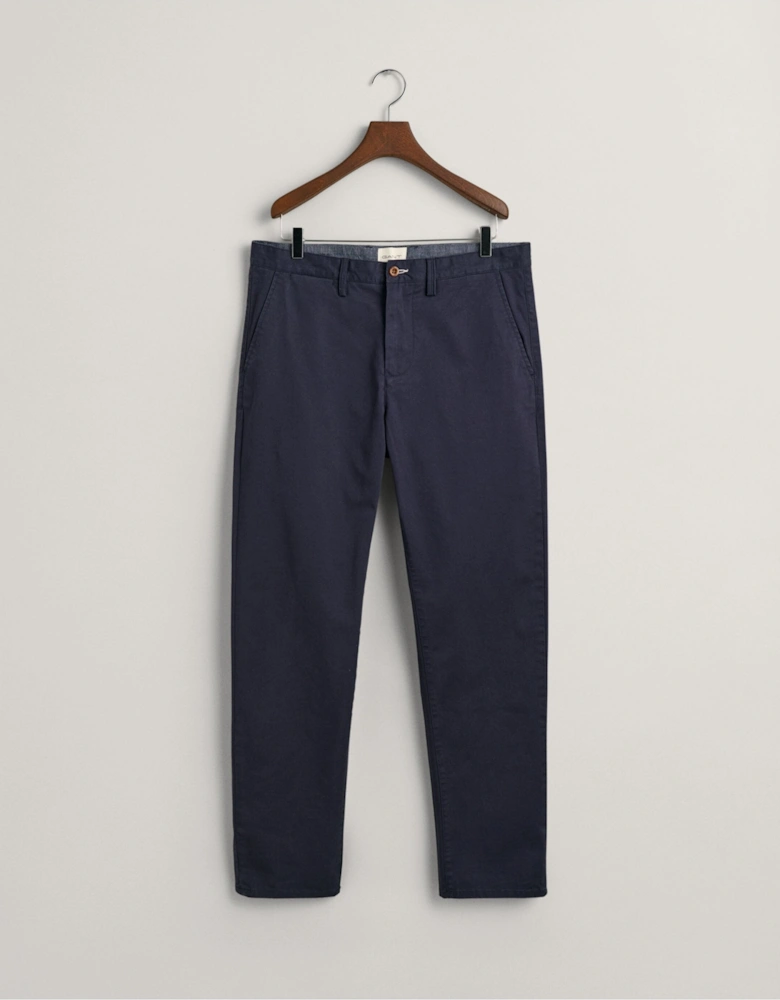 Regular Fit Twill Chinos in Marine