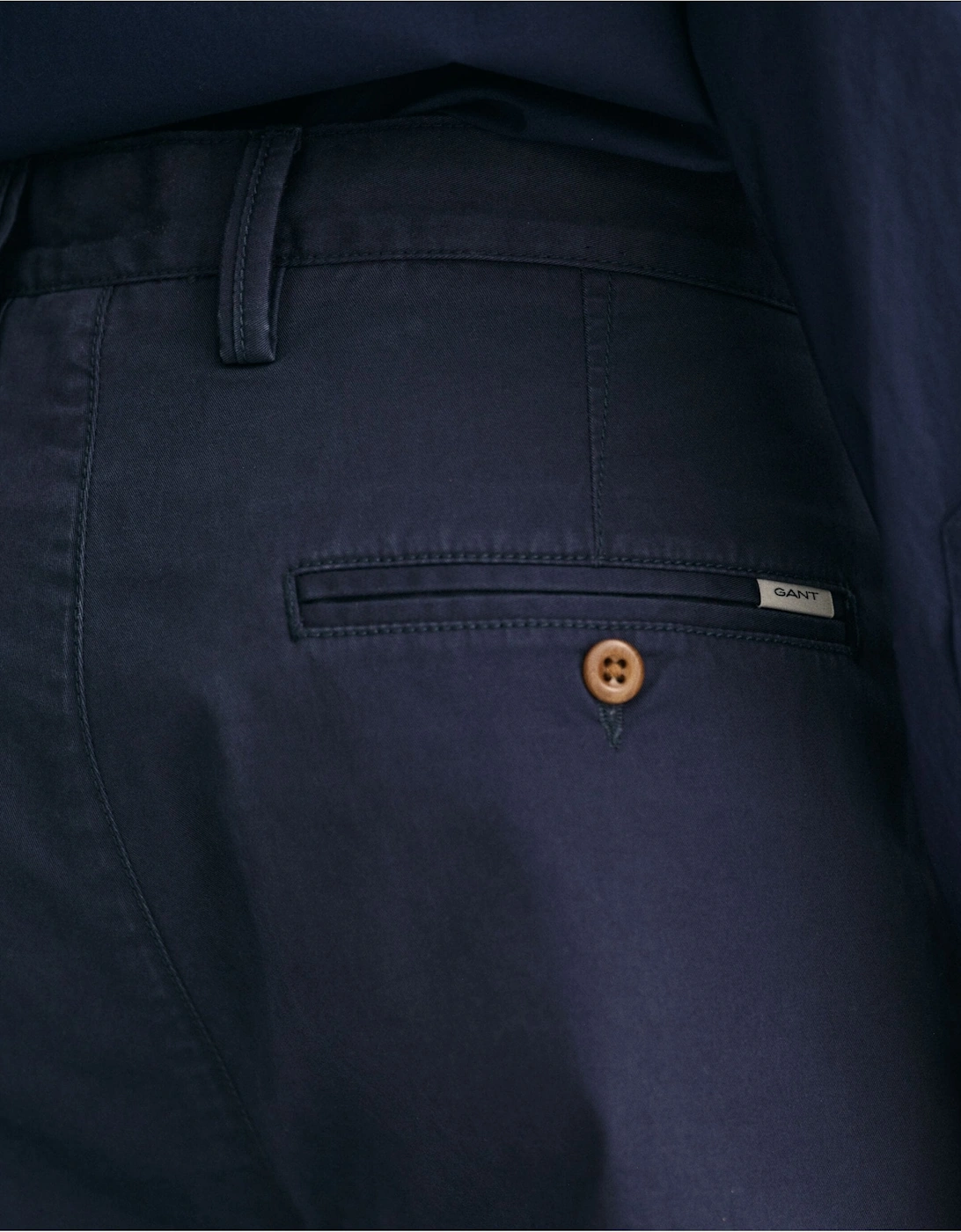 Regular Fit Twill Chinos in Marine