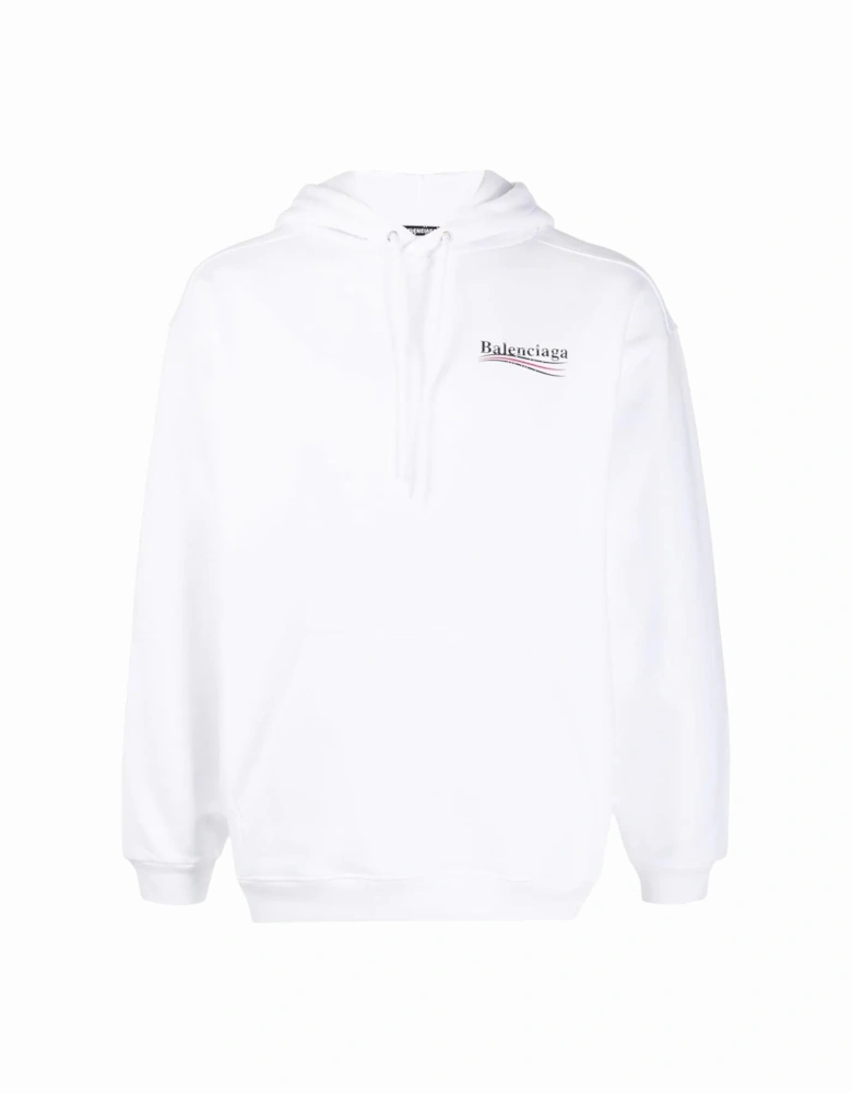 Political Campaign Logo Hoodie in White