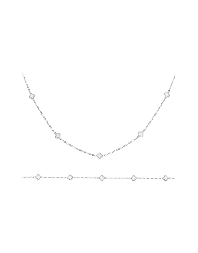 Luck Dainty Set Necklace and Bracelet - Silver & Pearl