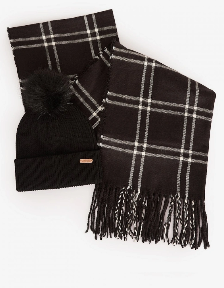 Womens Mallory Beanie & Windowpane Wrap