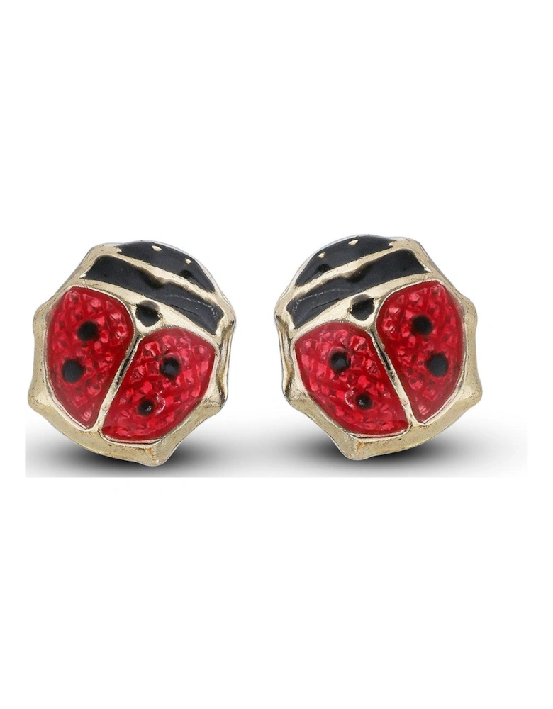 9ct Gold Ladybug Stud Earrings