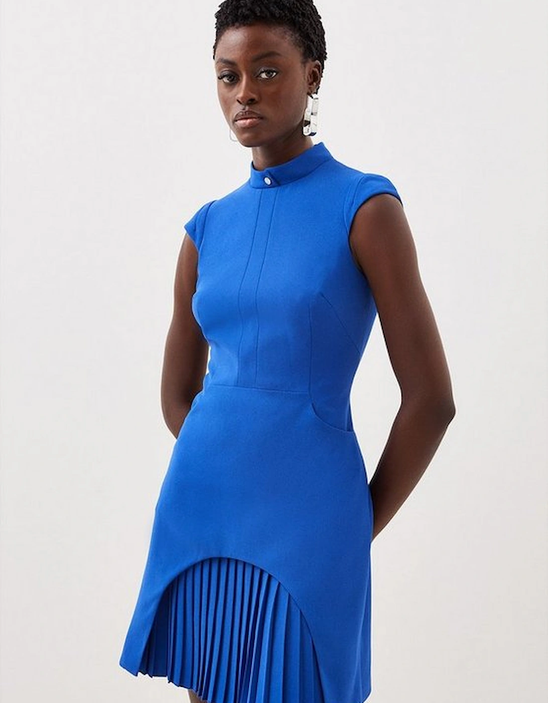 Structured Crepe Military Tailored Dress, 5 of 4