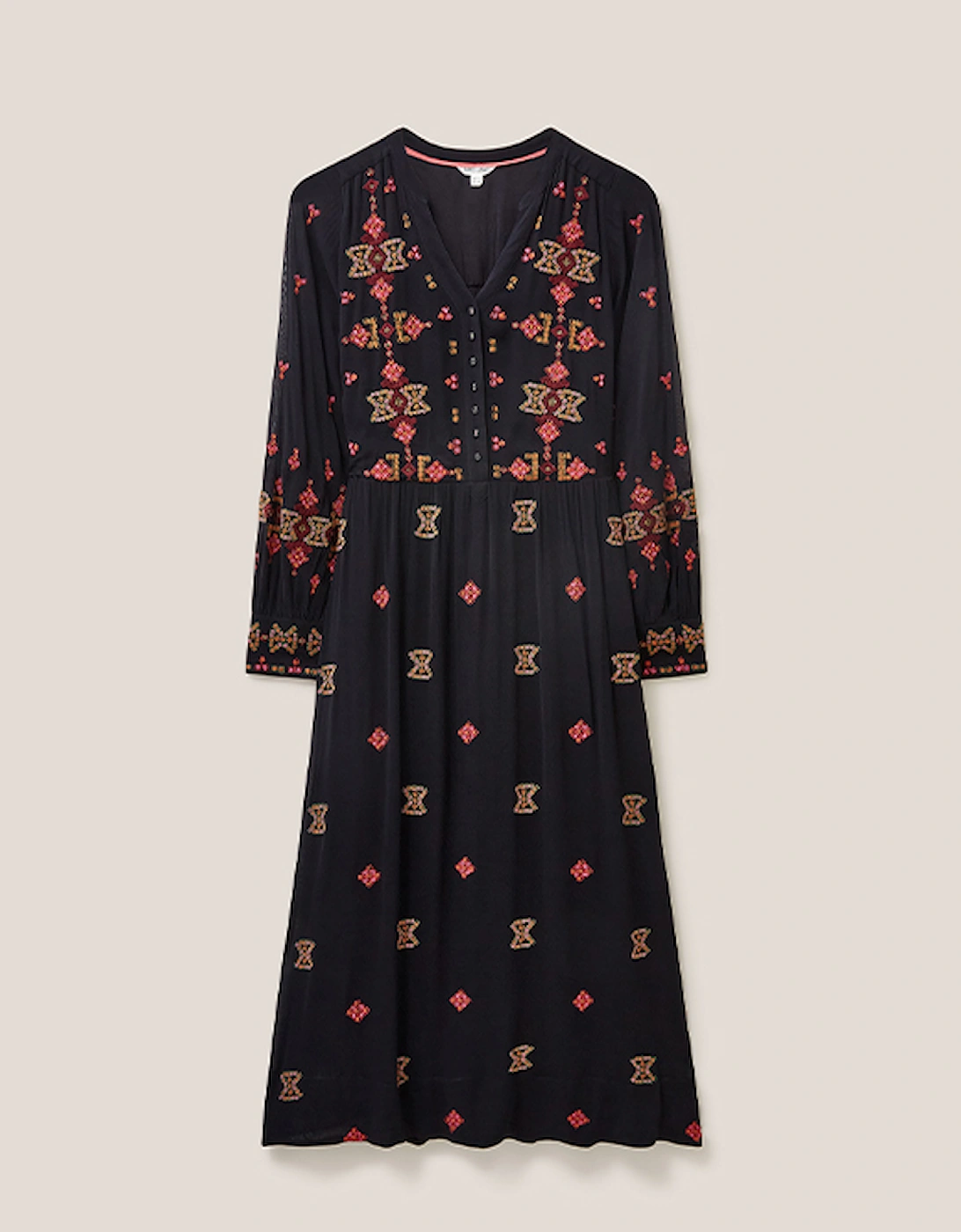 Women's Kate Embroidered Dress Black Multi