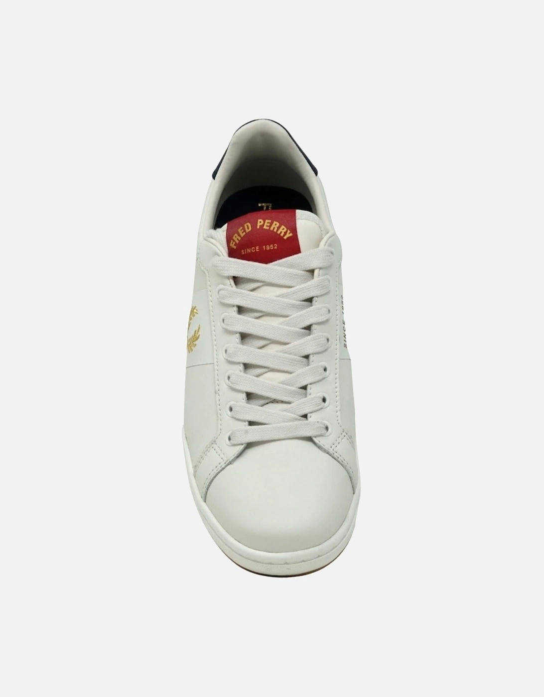 B1258 162 White Leather Trainers