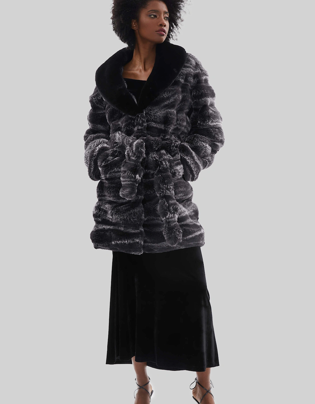 Faux Chinchilla Belted Coat, 7 of 6