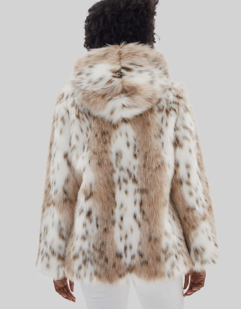 Lynx Hooded Faux Fur Jacket