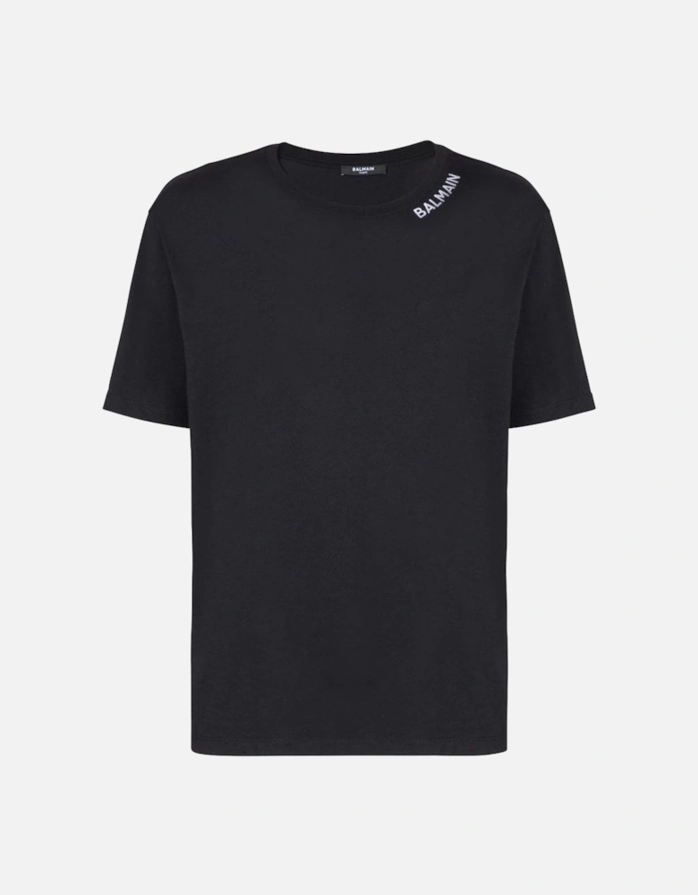 Stitch Collar T-shirt Black