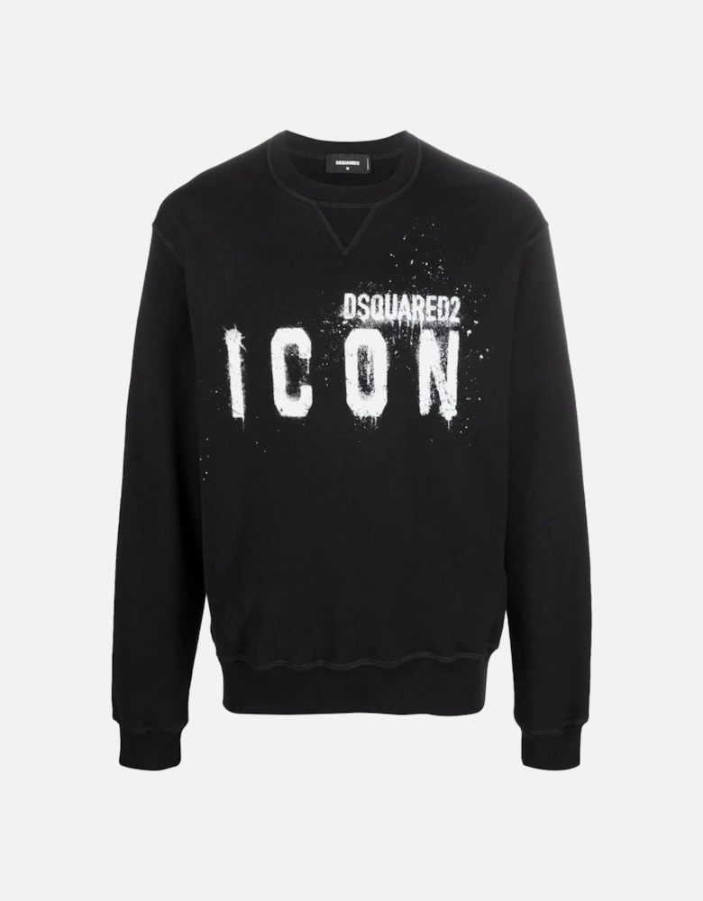 Icon Spray Sweatshirt Black