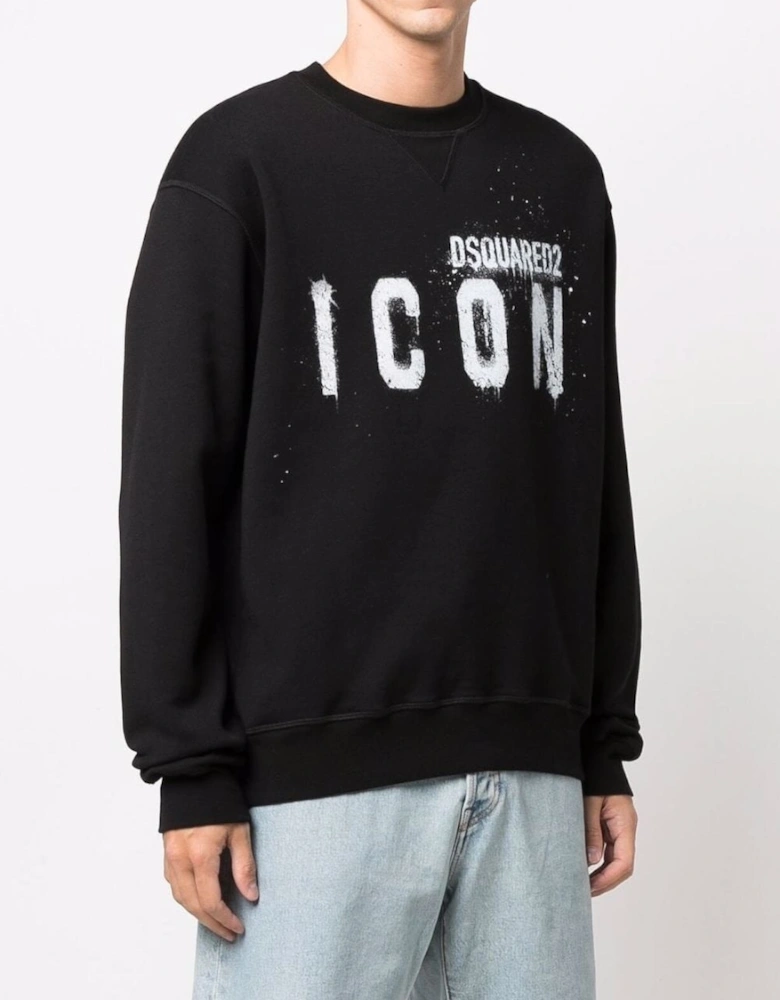 Icon Spray Sweatshirt Black
