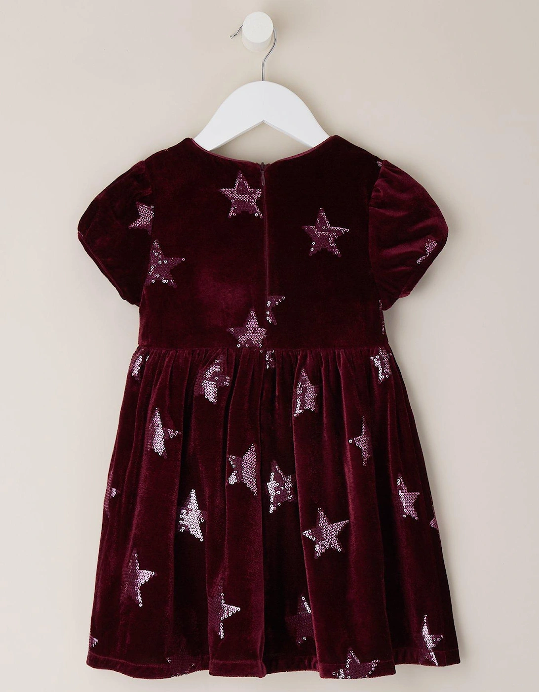 Children's Star Velvet Dress - Red