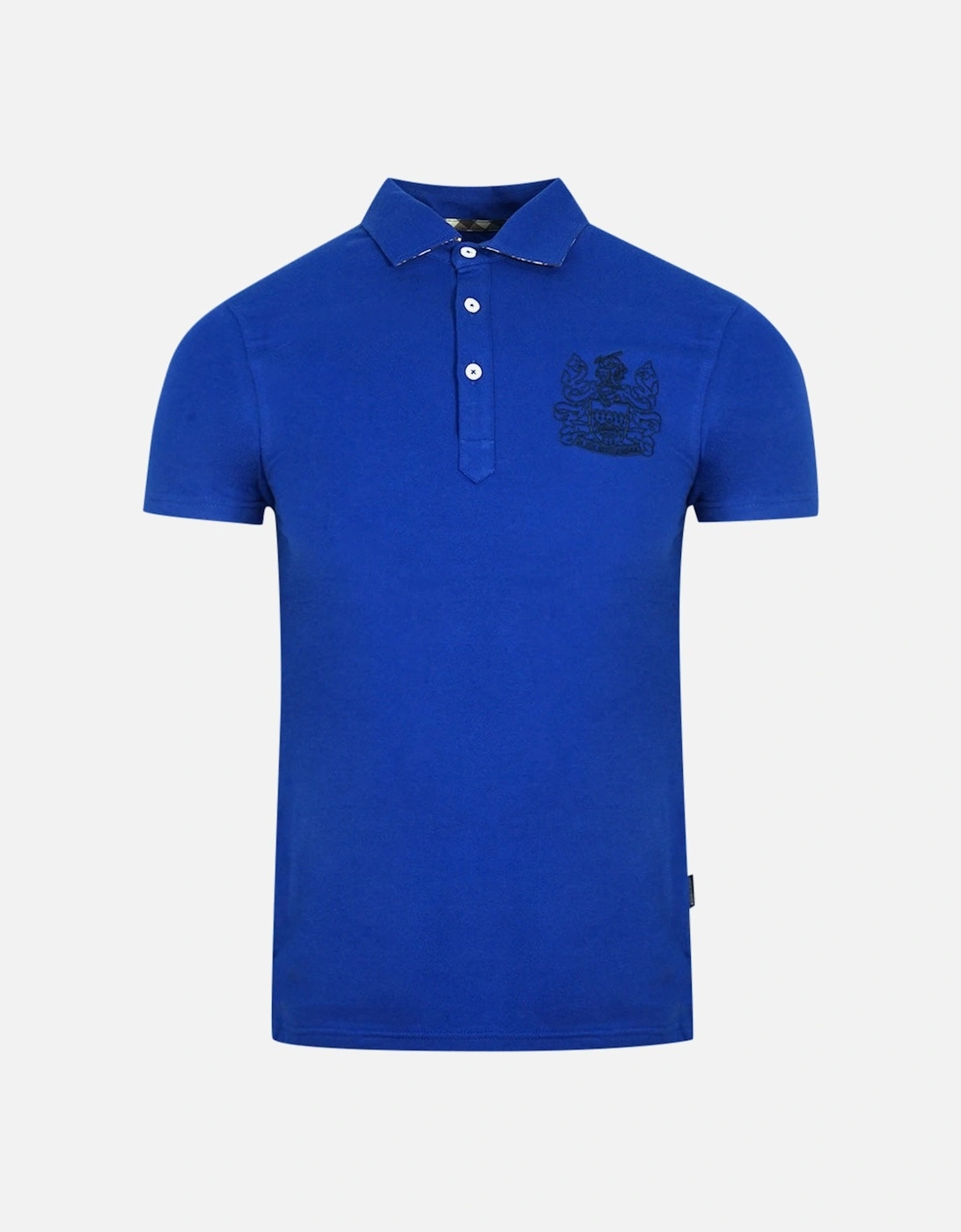Aldis Crest Chest Logo Blue Polo Shirt, 3 of 2